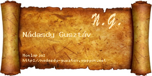 Nádasdy Gusztáv névjegykártya
